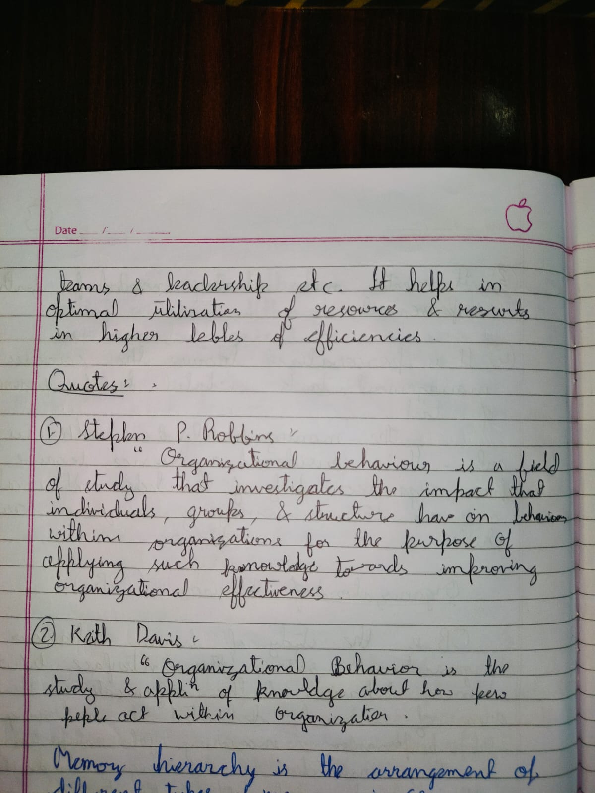 Management Note 13