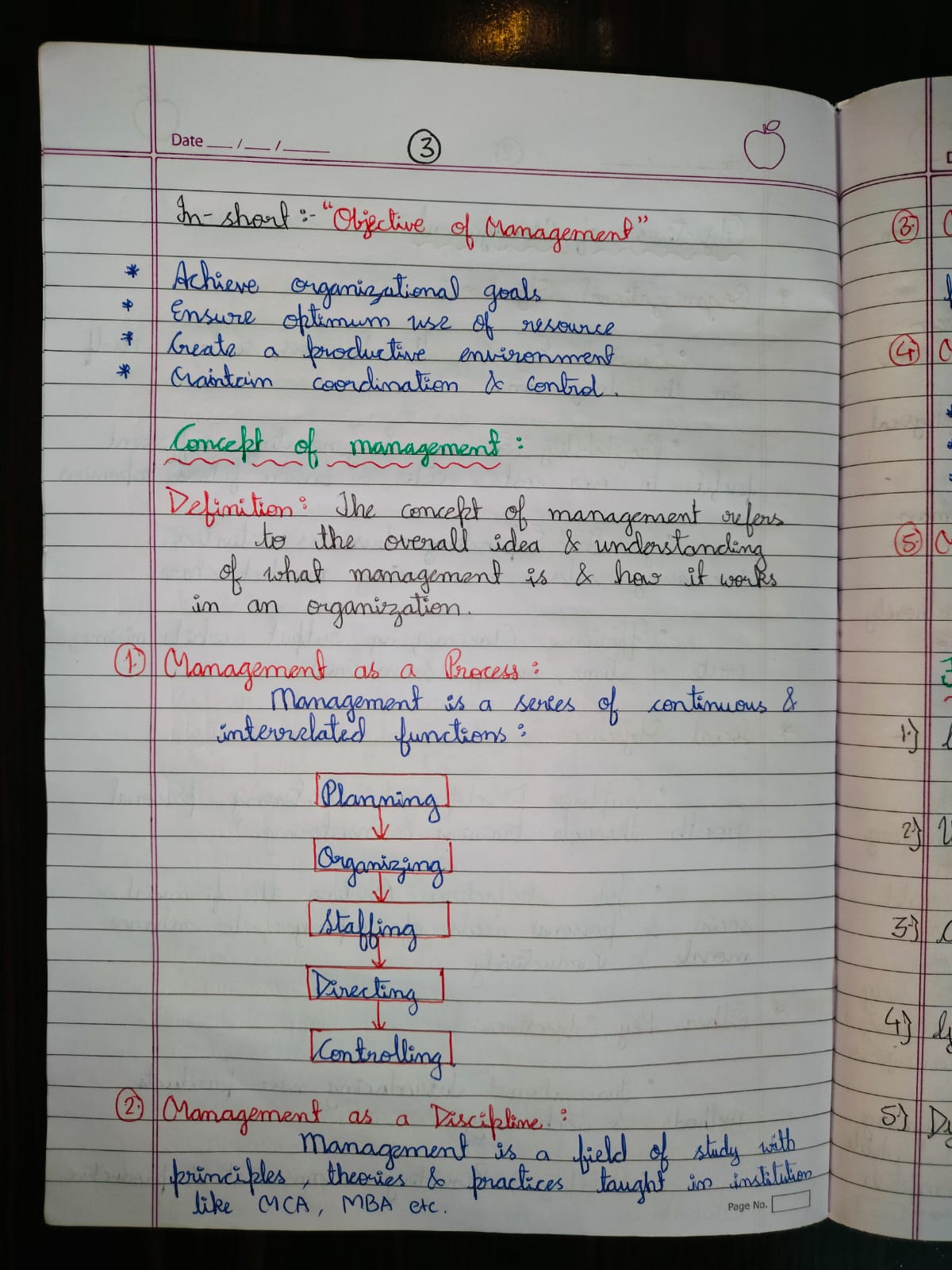 Management Note 3