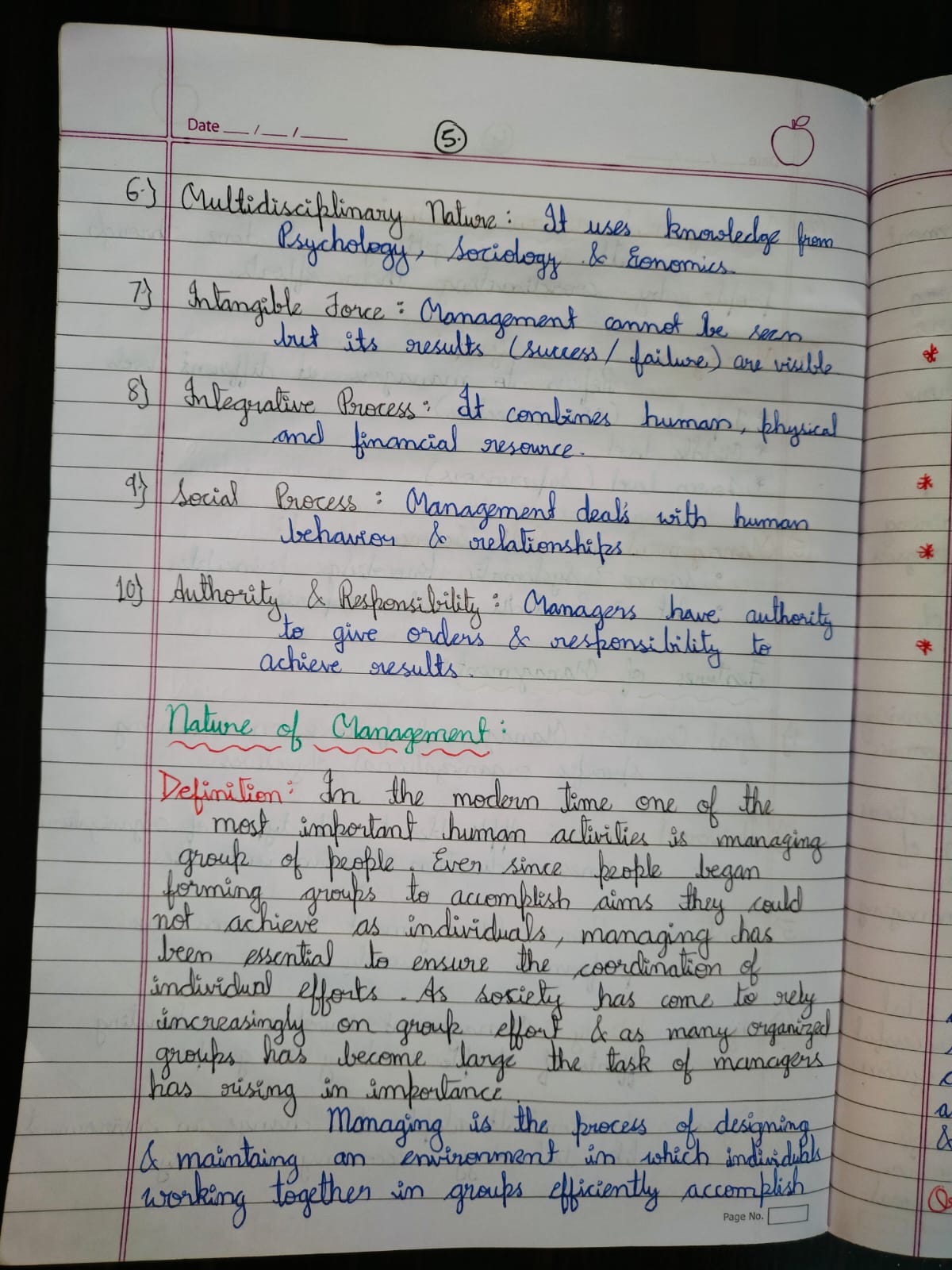 Management Note 5